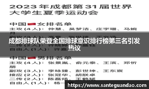 成都排球队荣登全国排球意识排行榜第三名引发热议