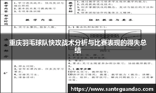 重庆羽毛球队快攻战术分析与比赛表现的得失总结