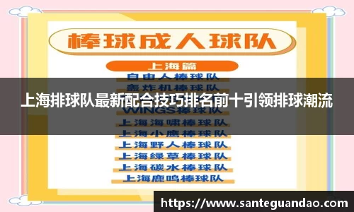 上海排球队最新配合技巧排名前十引领排球潮流